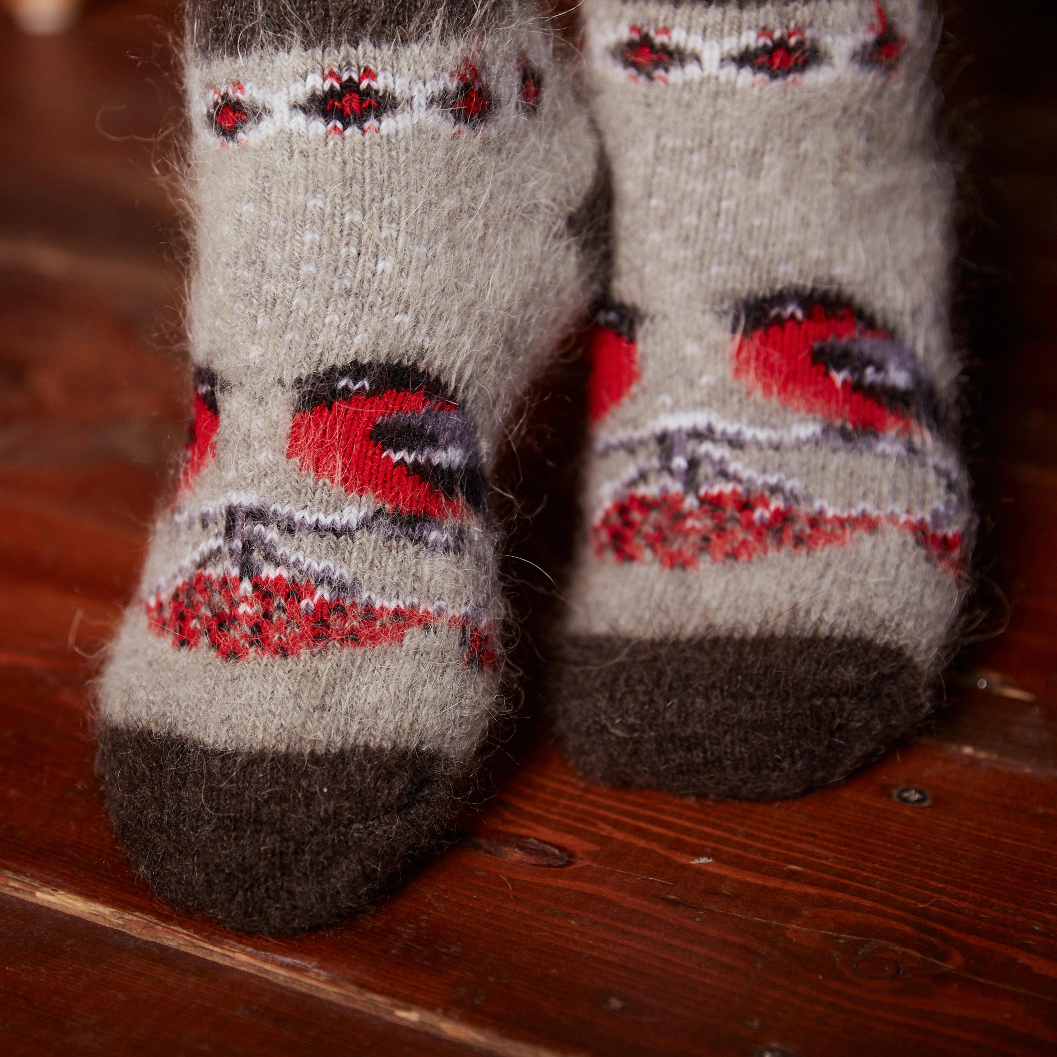 Cozy Bird & Berry Socks: Wool Comfort for Everyone